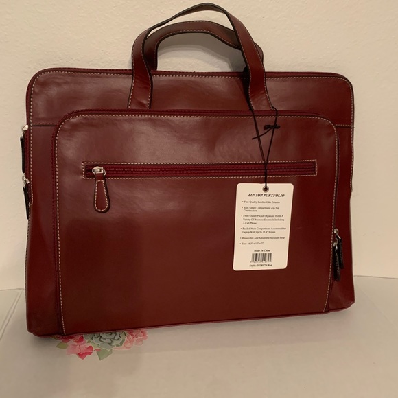 Bags Red Leather Laptop Bag Poshmark
